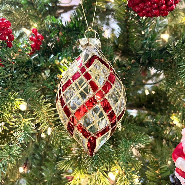 Glittered Red and Gold Ornament