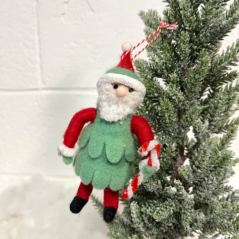 Felted Santa Tree Ornament