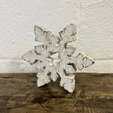 Wooden Whitewashed Snowflakes