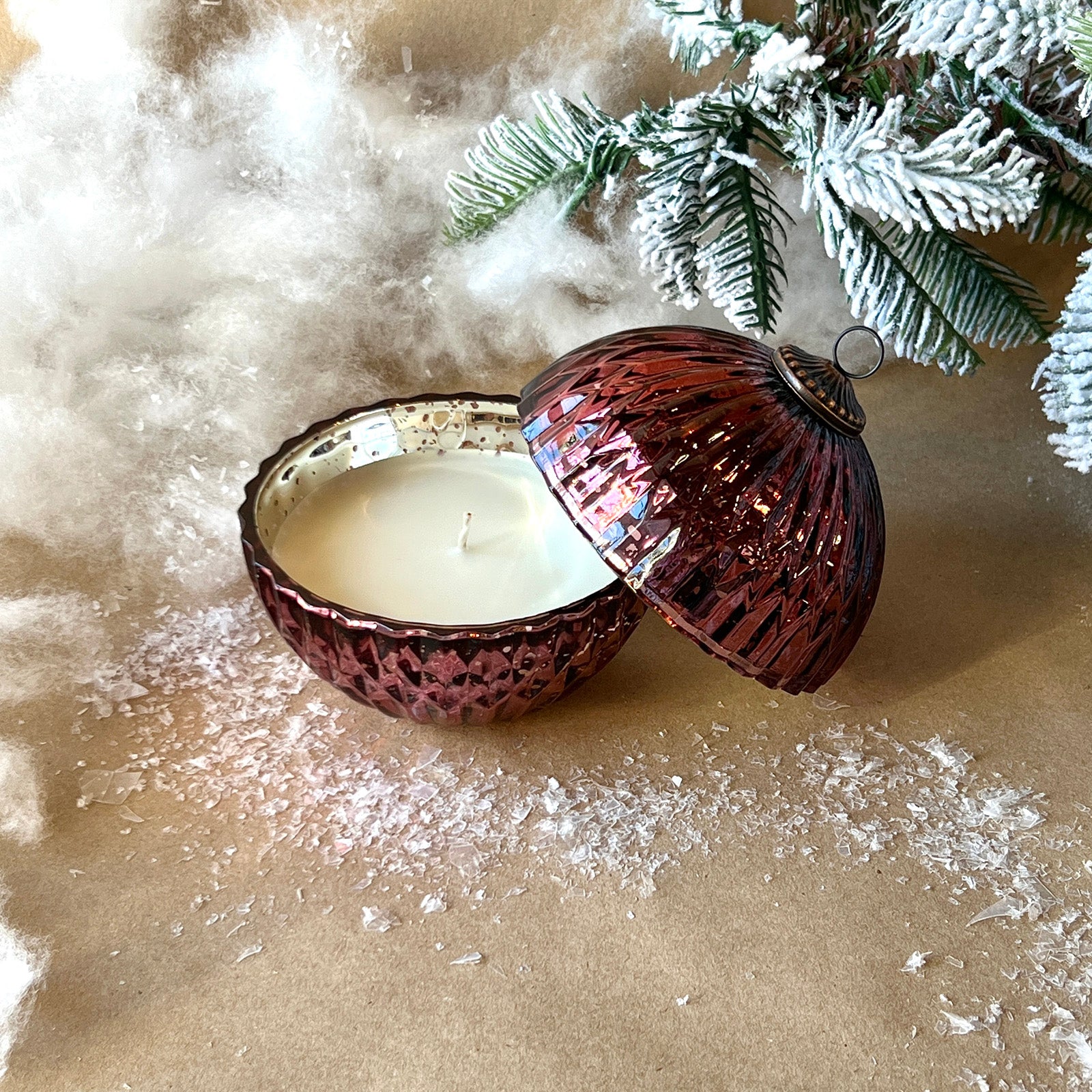 Red Ornament Candle - Balsam & Cedar