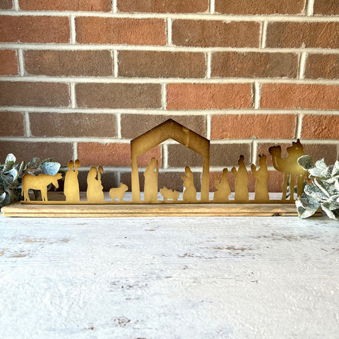 Brass Table Top Nativity