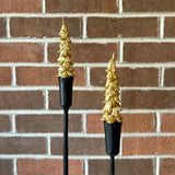 Gold Tree Taper Candle Set