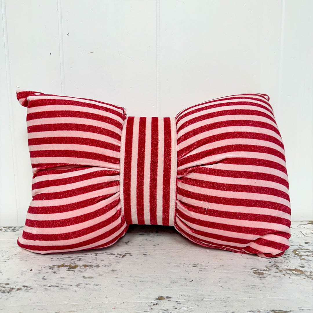 Cotton Velvet Bow Pillow