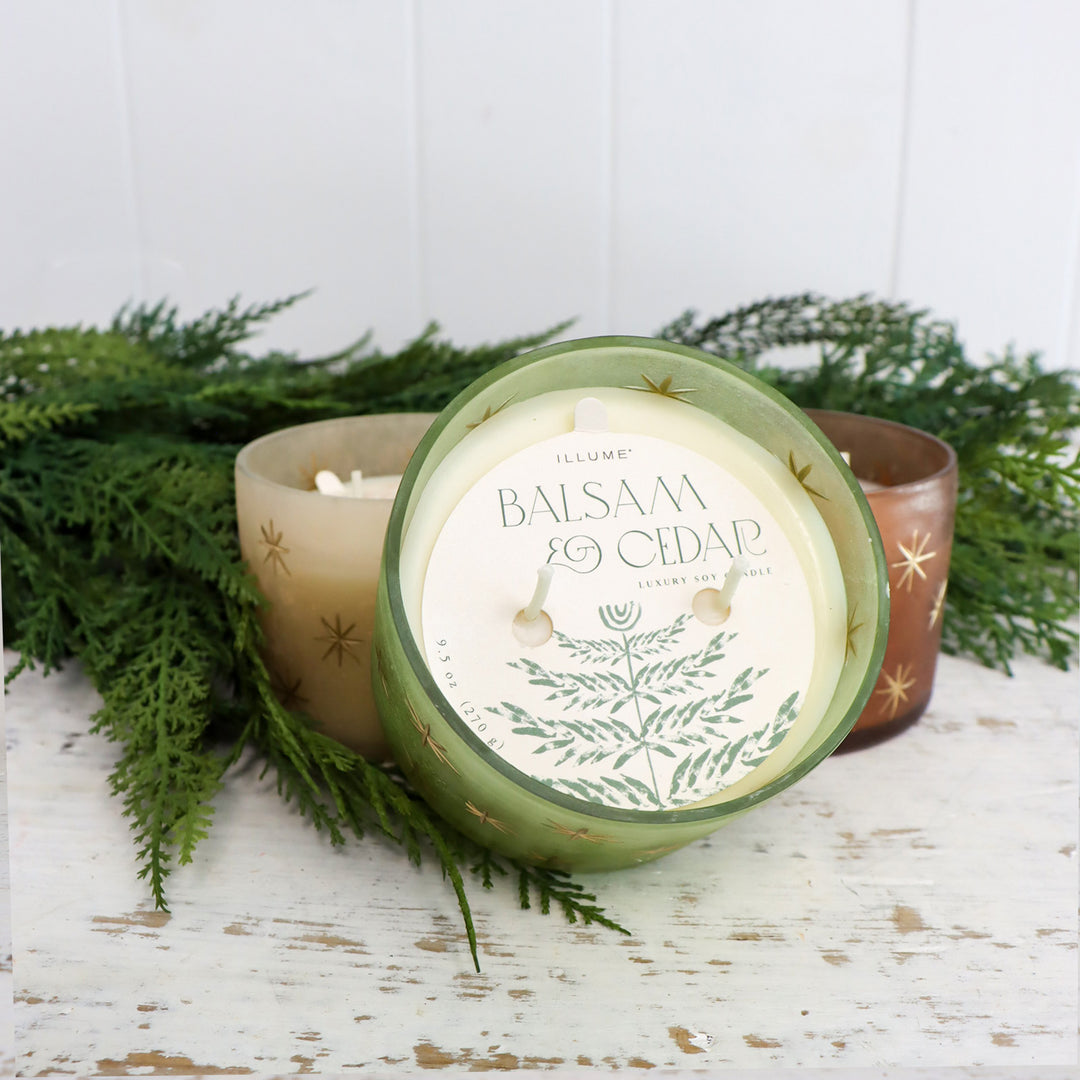 Balsam & Cedar Star Glass Candle