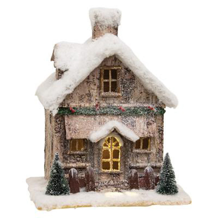 Lit Rustic Winter Cottage