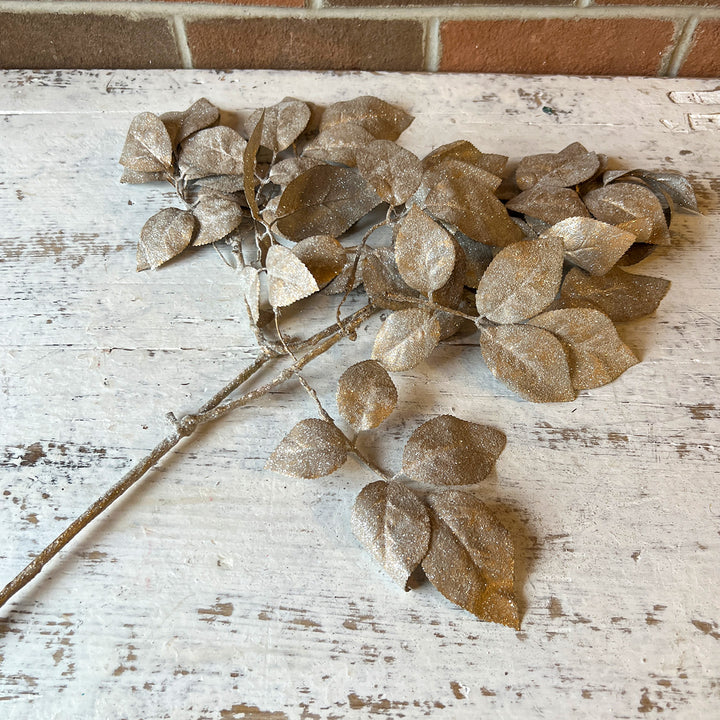 Glittered Rose Leaf - Beige