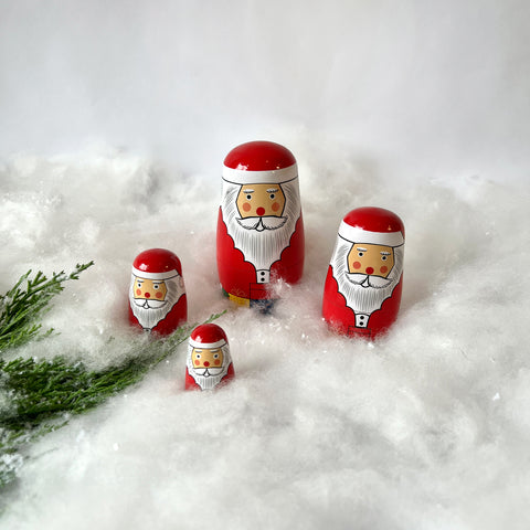 Wood Santa Nesting Doll Set