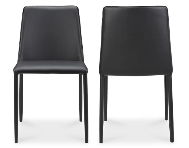 Nora Dining Chair Black Vegan Leather - Set of 2