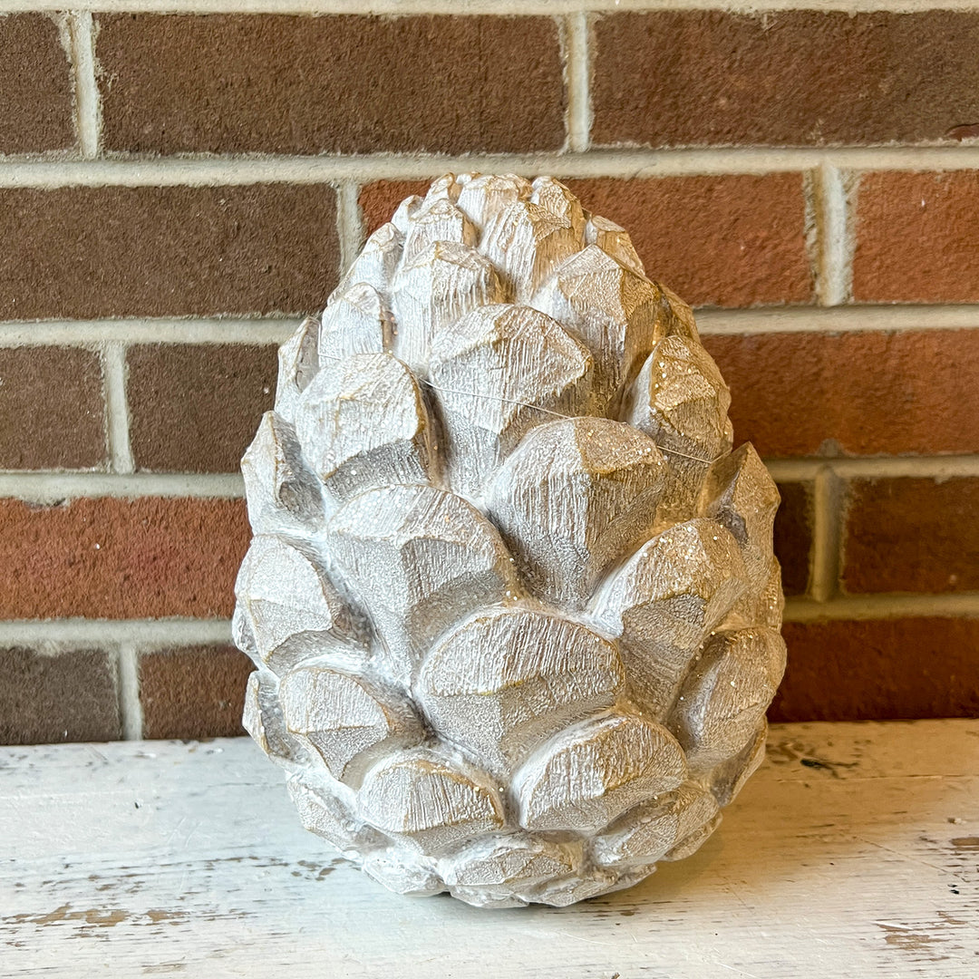 Table Top Pinecone - Whitewashed