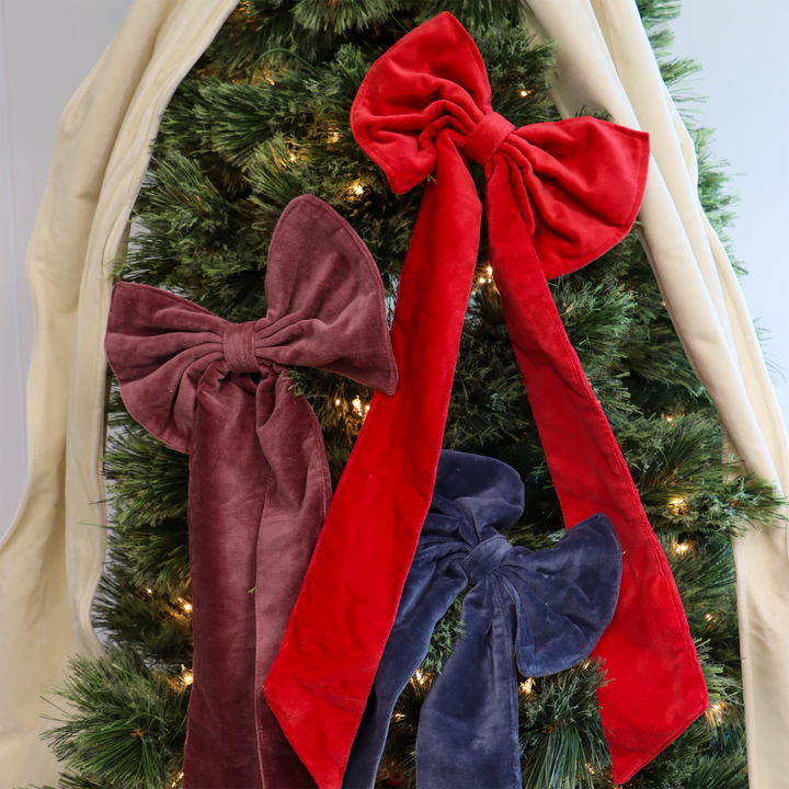 Large Velvet Clip-On Bow