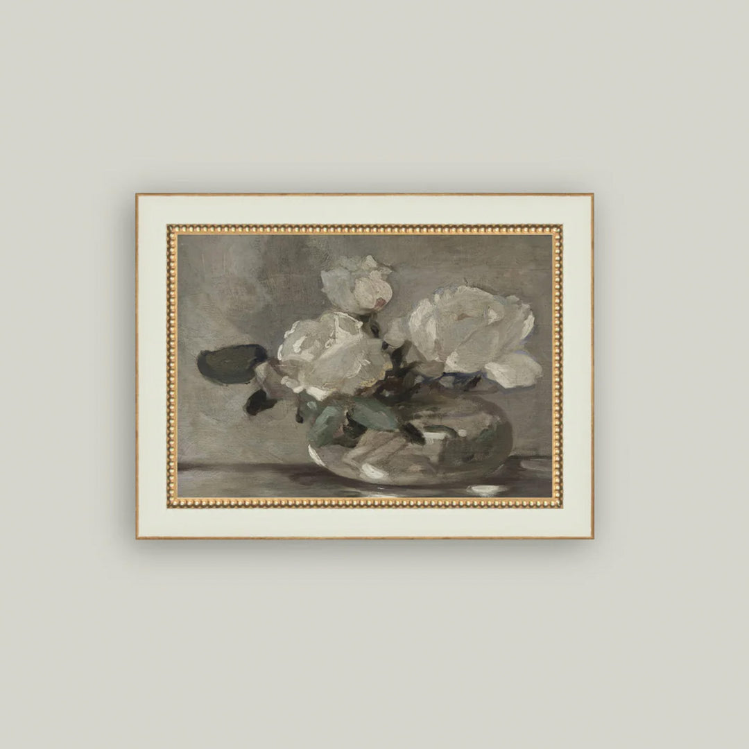 White Rose Vase