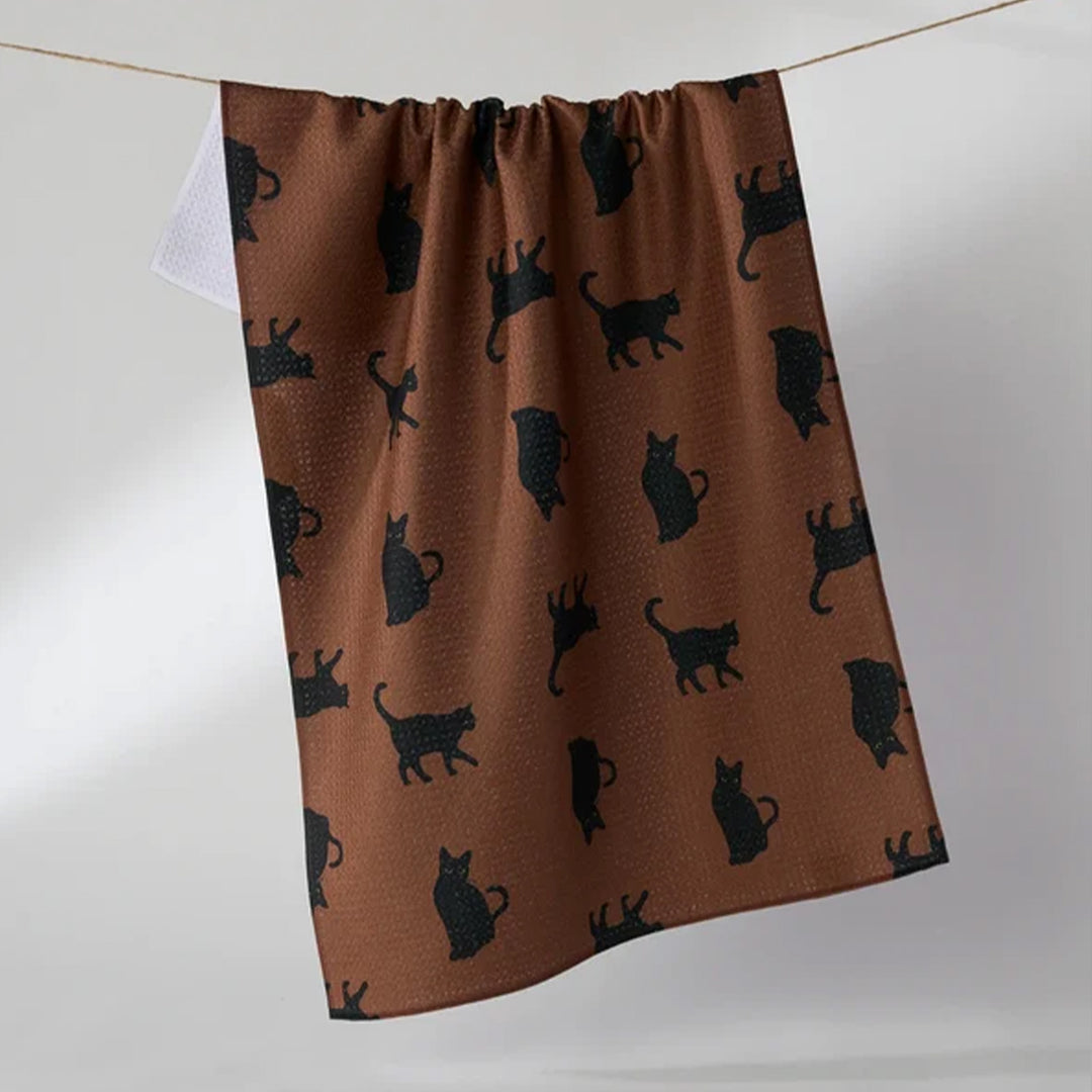 Witch's Cat Tea Towel