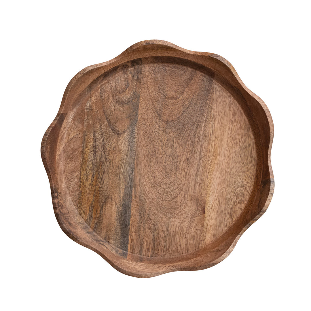 Scalloped Wood Tray