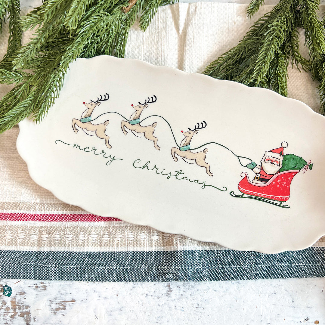 "Merry Christmas" Scalloped Platter