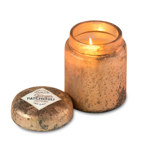 Mountain Fire Glass Candle - Ginger Patchouli