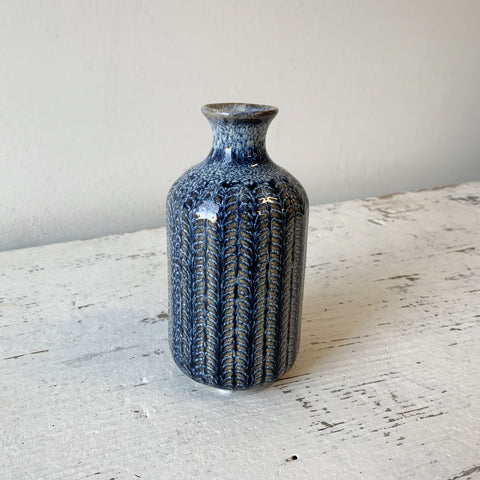 Blue Stoneware Vase - Medium