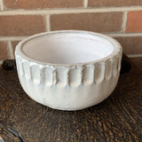 White Ribbed Pot - Large