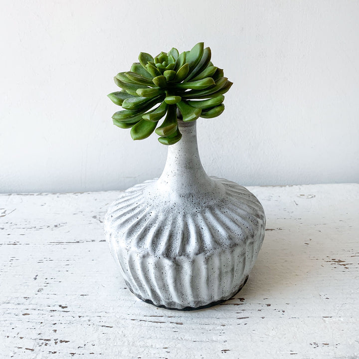Glazed Fluted Vase