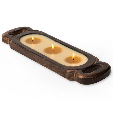 Small Wooden Candle Tray - Red Currant