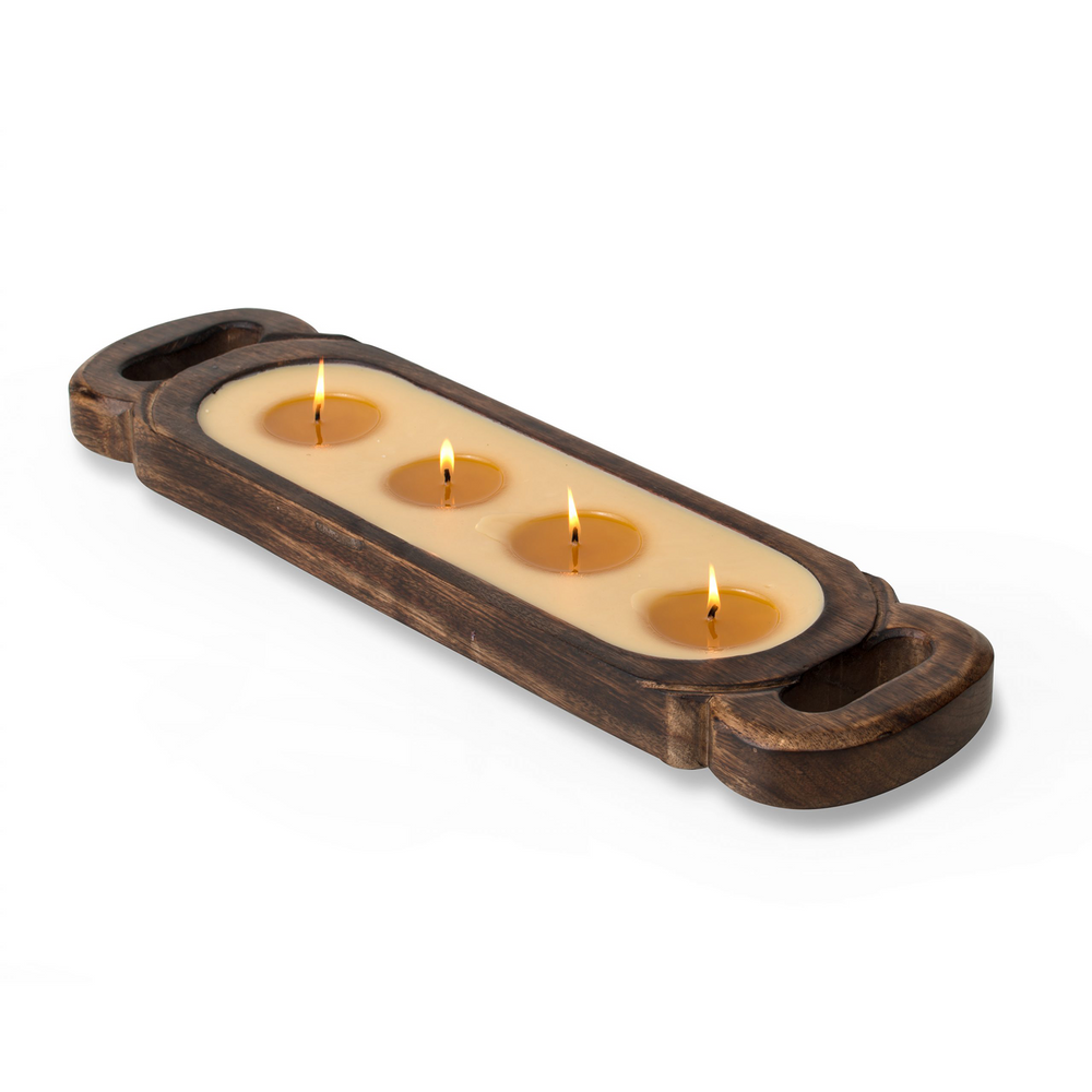 tobacco bark candle | His Collection Large Tree Bark Pot is made of rustic mango wood with recycled tree bark lined with a metal plate to ensure safe burning Himalayan Trading Post Tobacco Bark
