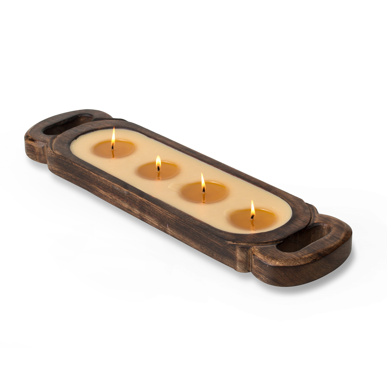 Medium Wood Candle Tray - Orange Grove