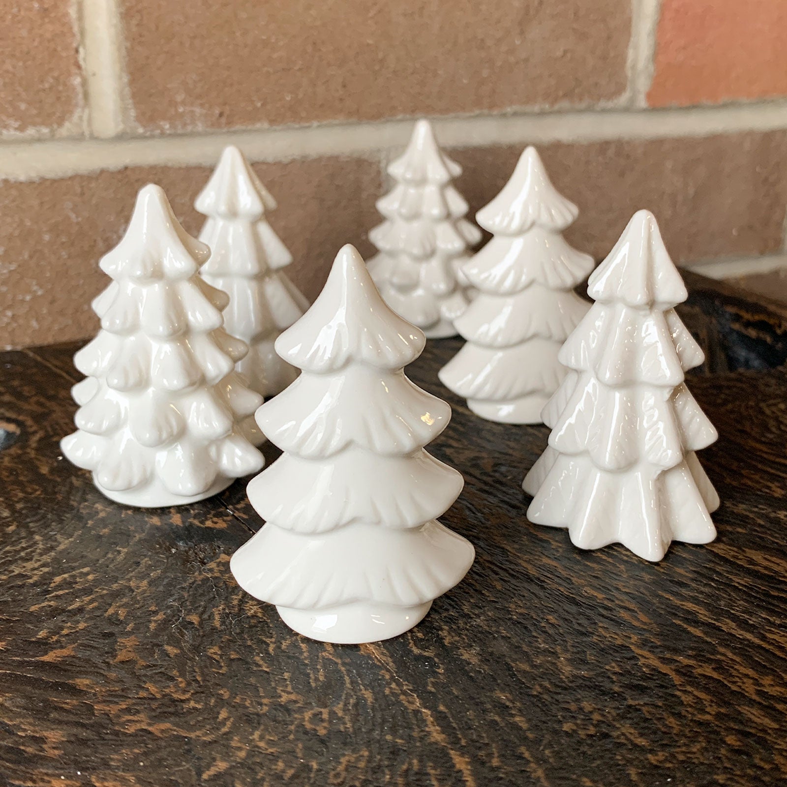 White Stoneware Tree Box - Set of 6