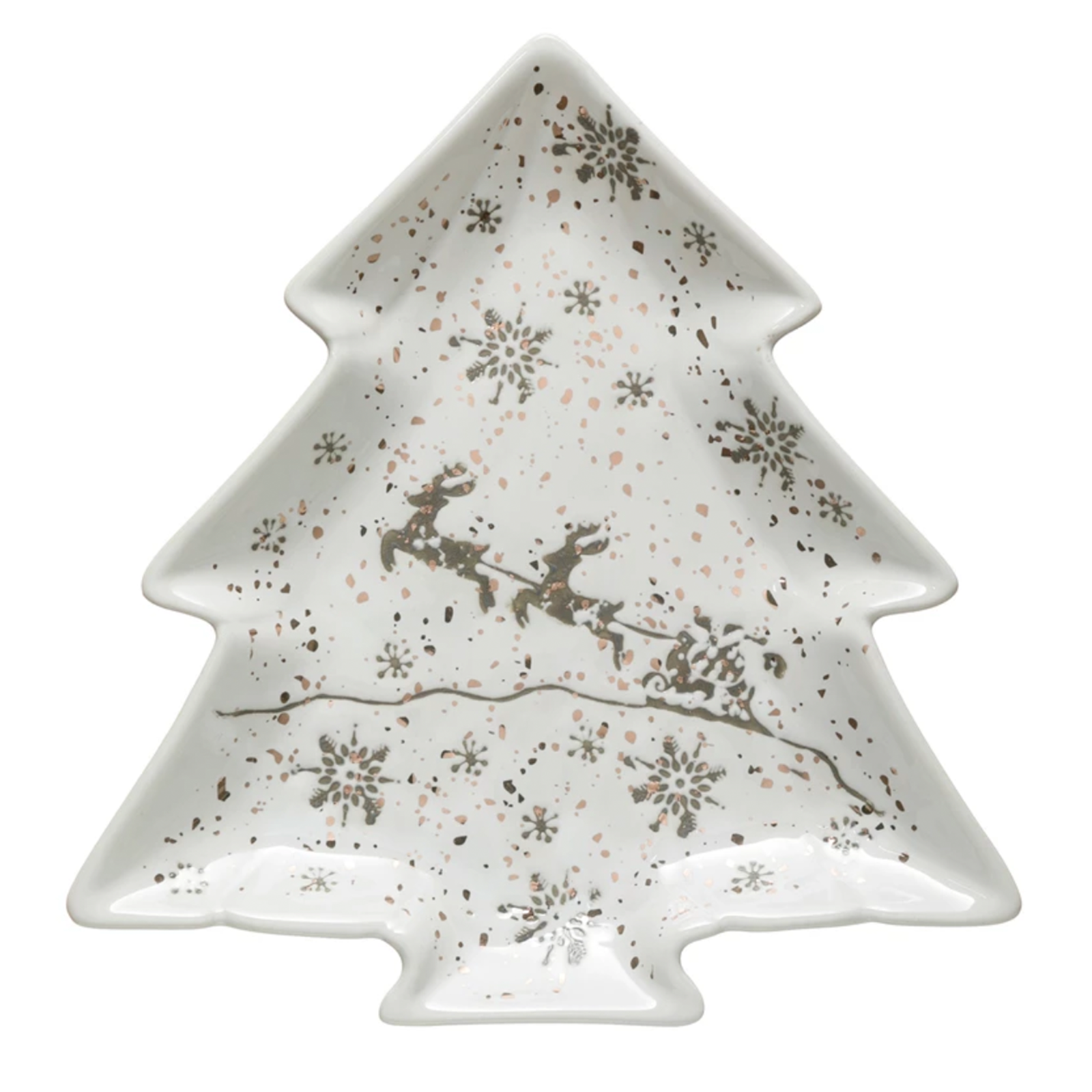 White Stoneware Tree Plate