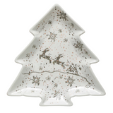 White Stoneware Tree Plate