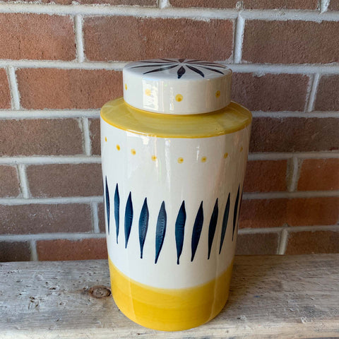 Yellow Tribal Jar - Large