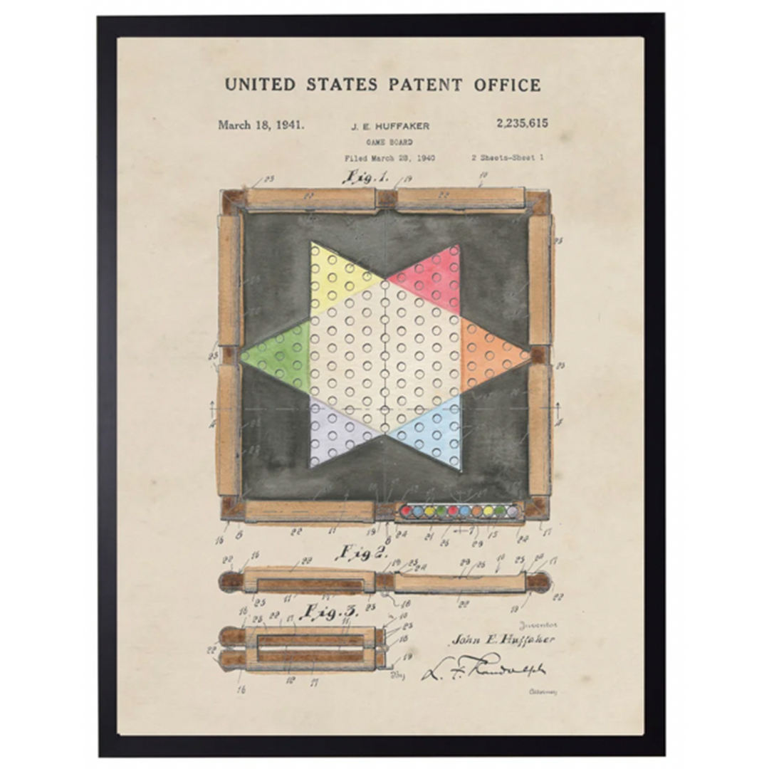 Watercolor Chinese Checkers