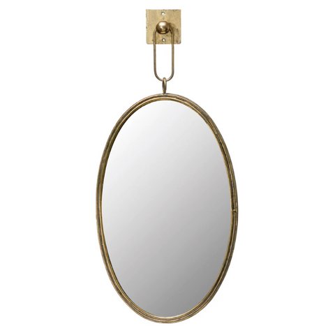 Oval Metal Framed Mirror