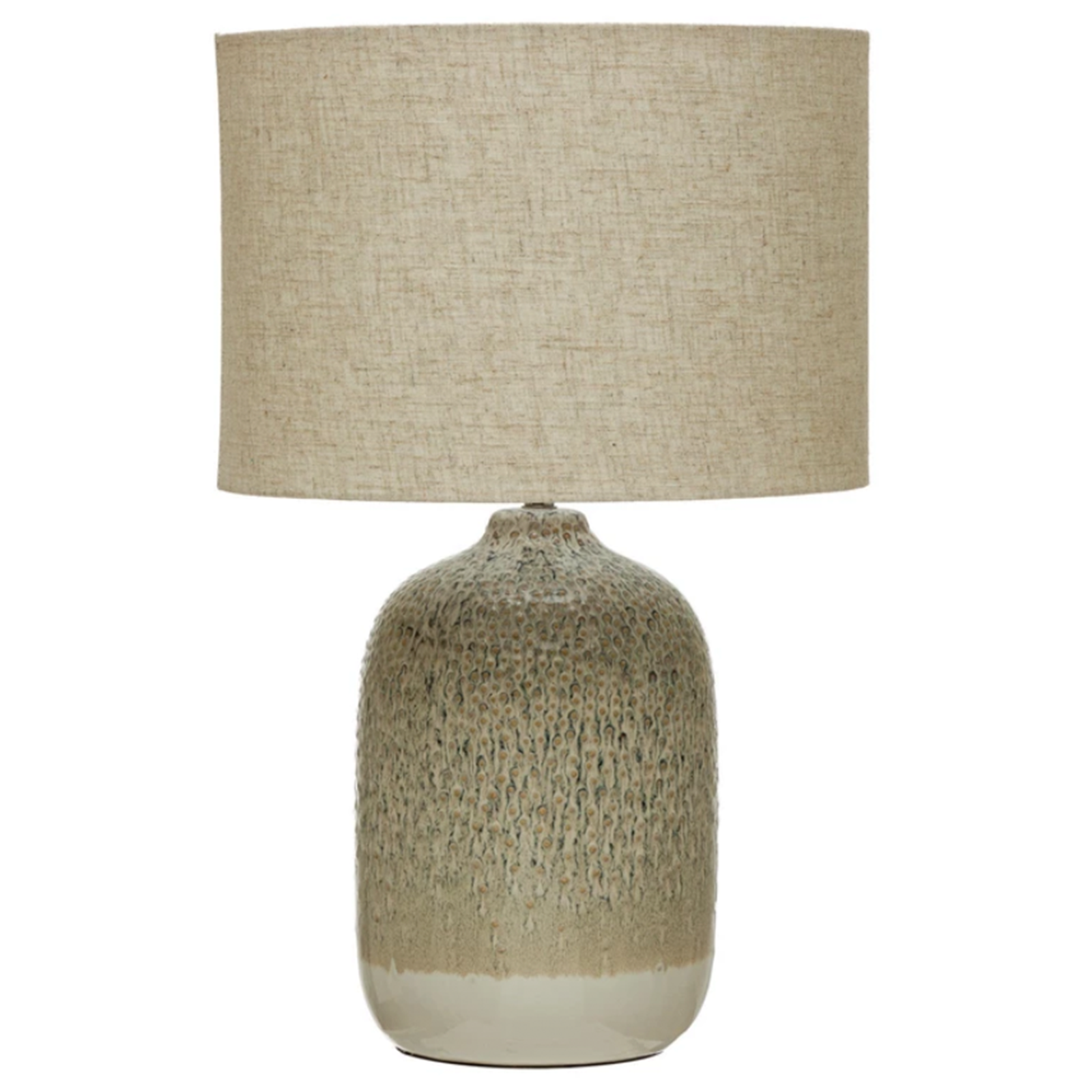 Stoneware Lamp-Linen Shade