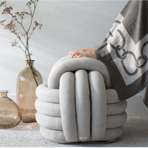 Knotted Pouf - Linen Sand