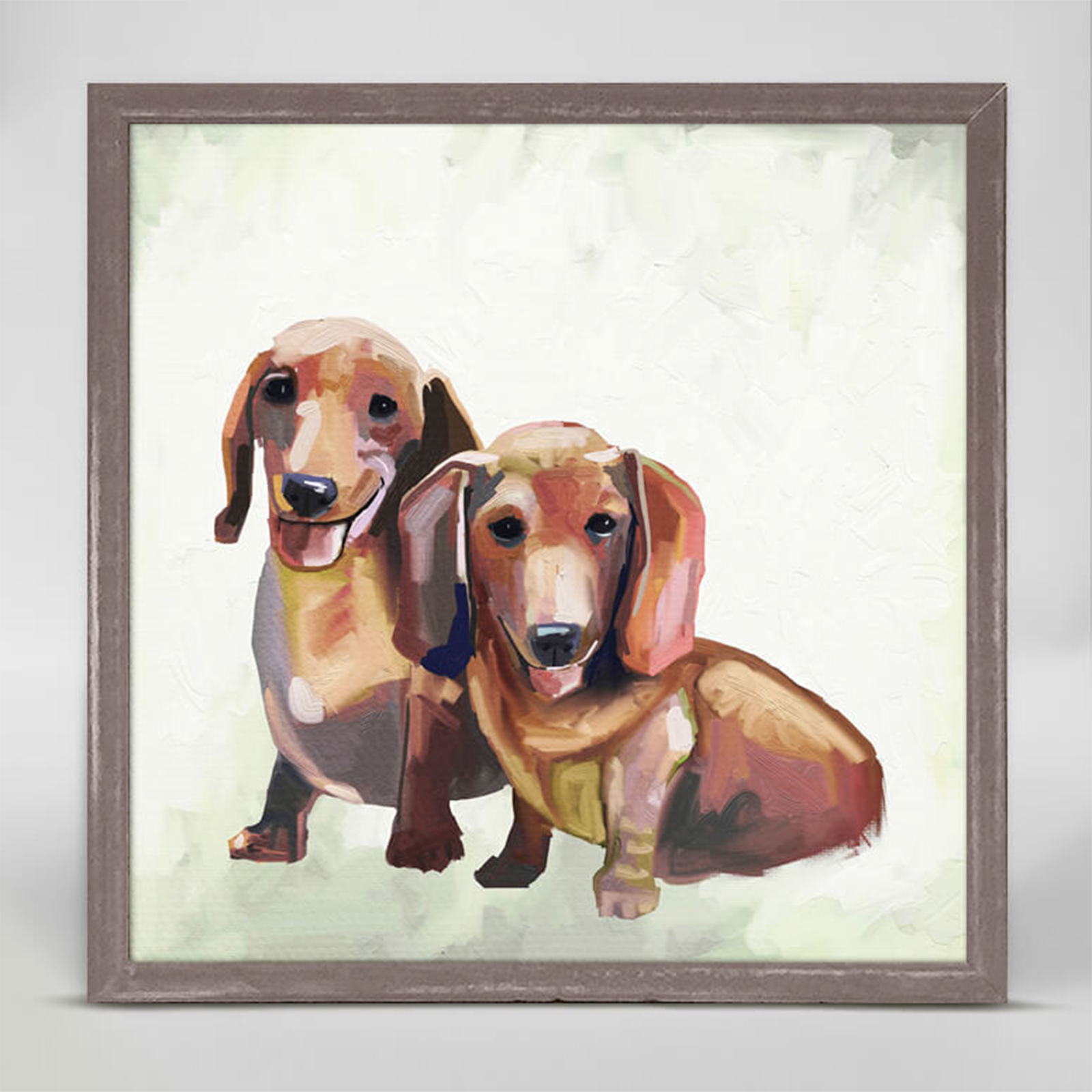 Dachshund Duo Mini Framed Canvas