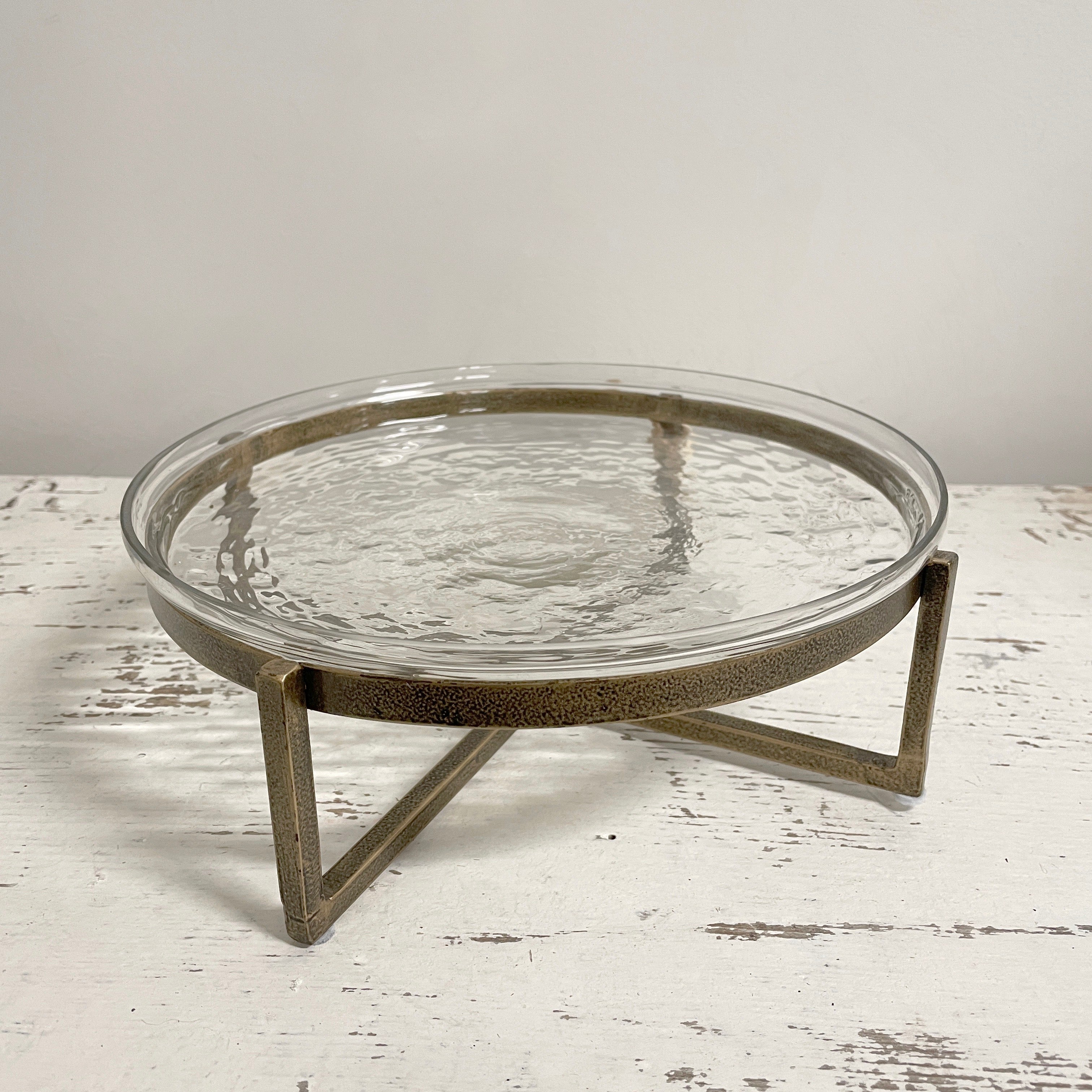 Serving Tray w/ Gold Stand