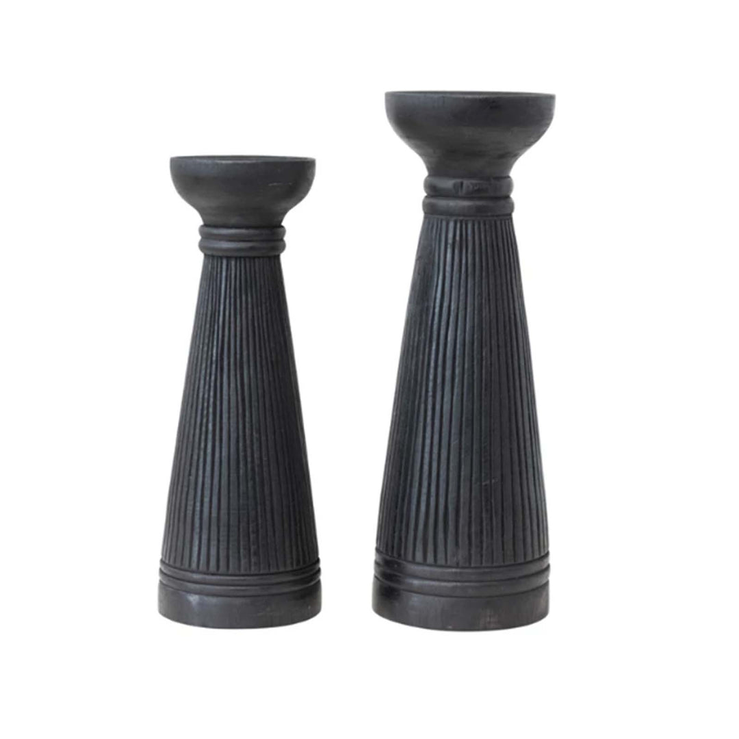 Albasia Wood Candle Holder