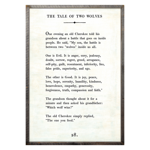 Tale Of Two Wolves Book Print