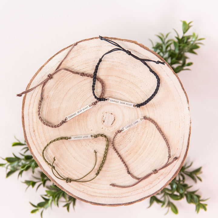 Braided Courage Bracelet- Black