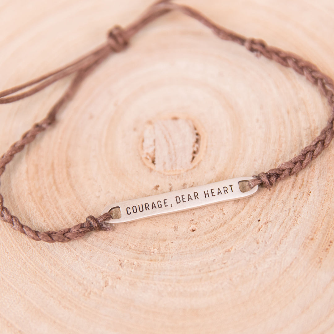 Braided Courage Bracelet- Brown