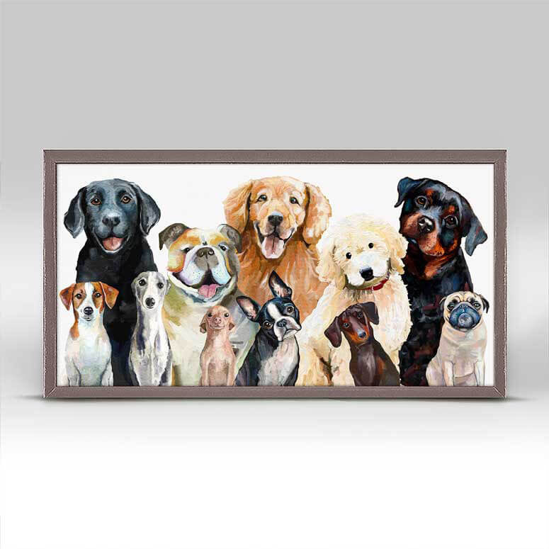 Dog Bunch Mini Framed Canvas