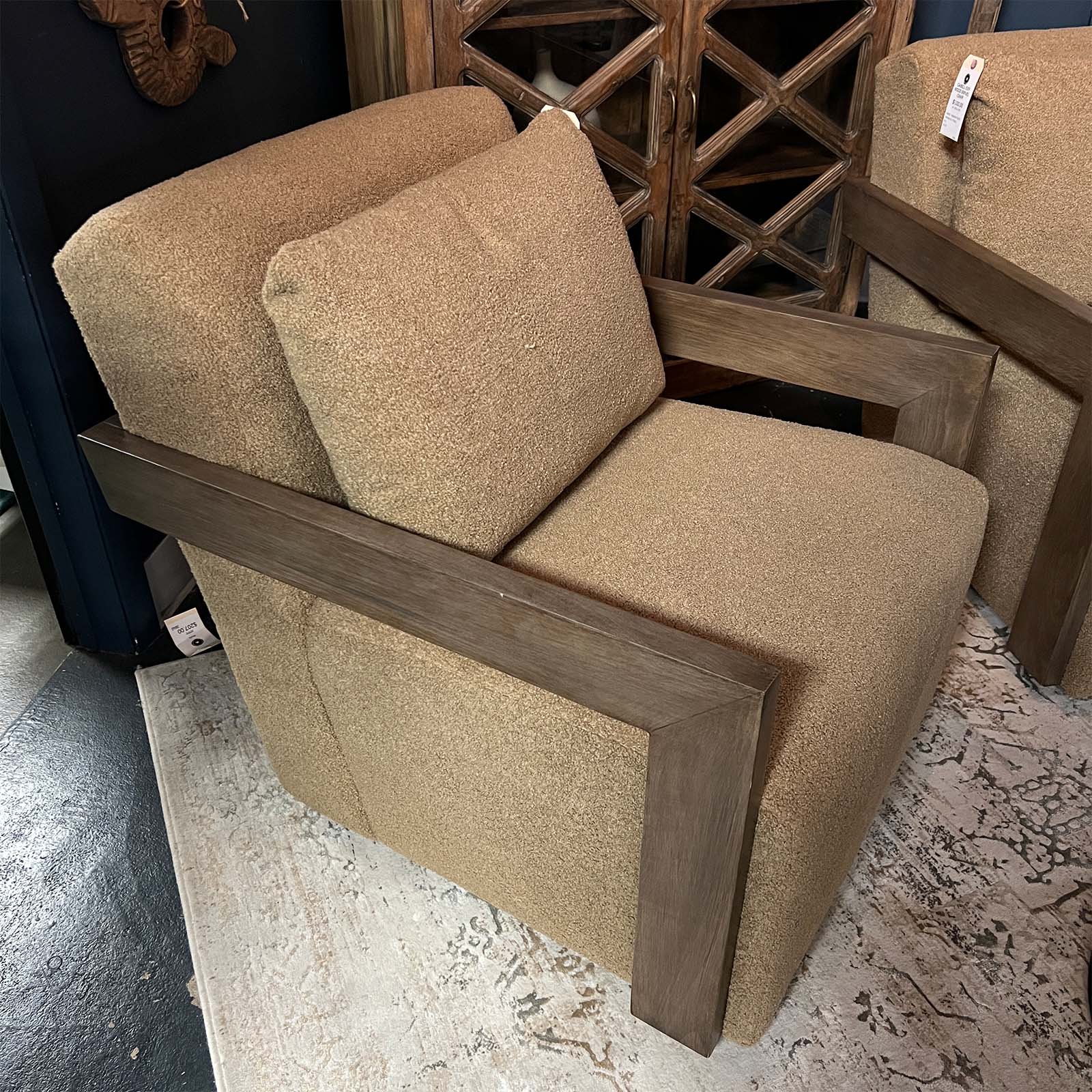 Cabell Exposed Wood Swivel Chair